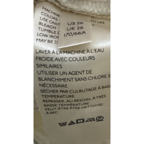 We The Free Mini Denim Skirt Size 26 Off White Ivory Distressed Raw Cut Off - Picture 8 of 9